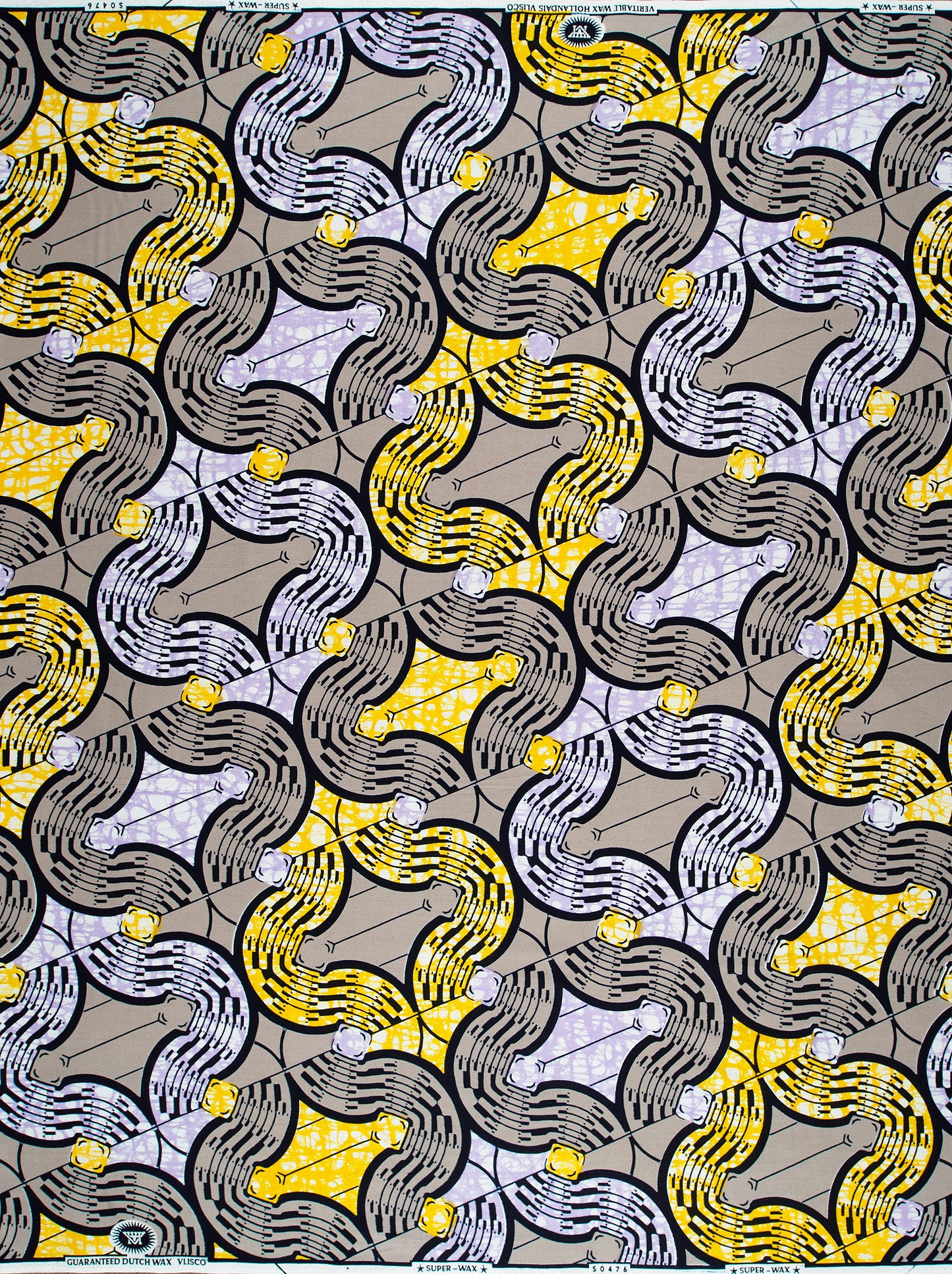 Vibrant geometric-patterned fabric bold yellow super-wax vls0476.005