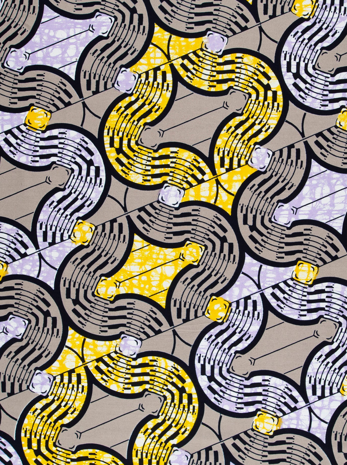 Vibrant geometric-patterned fabric bold yellow super-wax vls0476.005