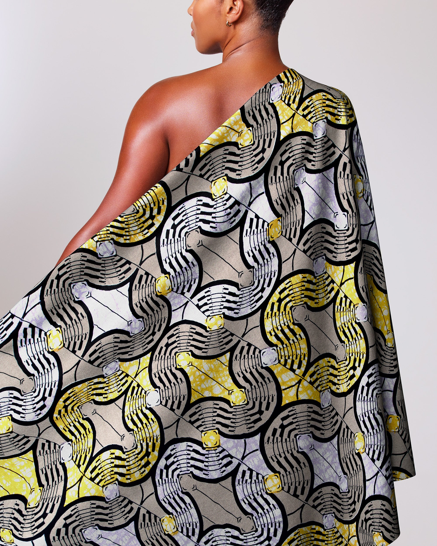 Vibrant yellow black gray patterned super-wax vls0476.005