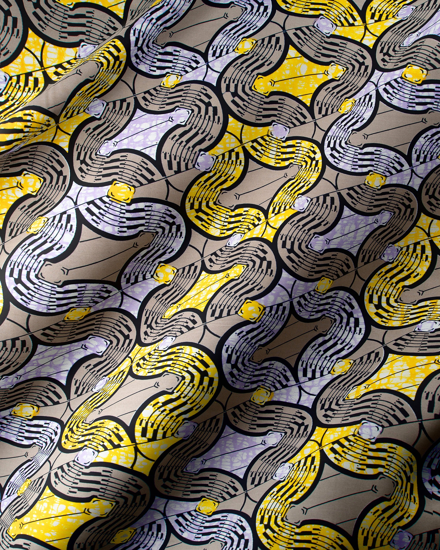 Vibrant yellow black gray patterned super-wax vls0476.005