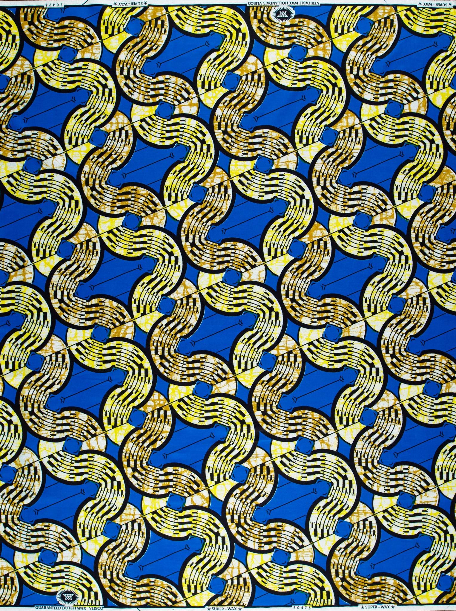 Vibrant blue african print fabric super-wax vls0476.006