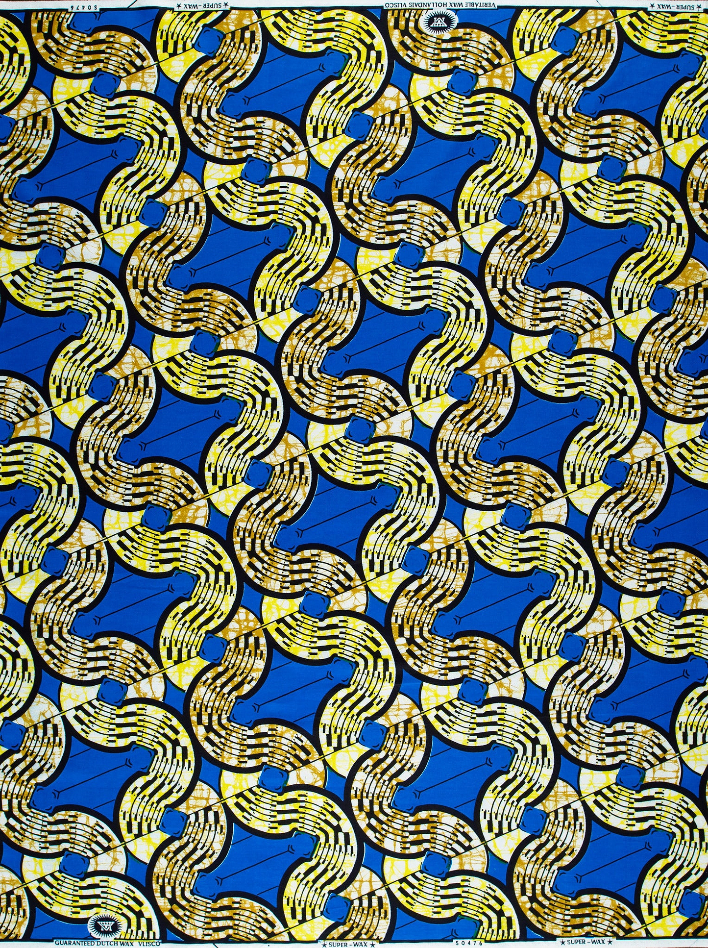 Vibrant blue african print fabric super-wax vls0476.006