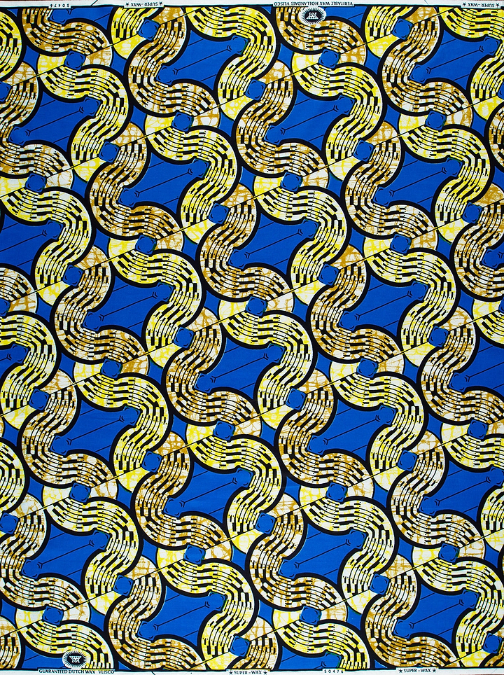 Vibrant blue african print fabric super-wax vls0476.006