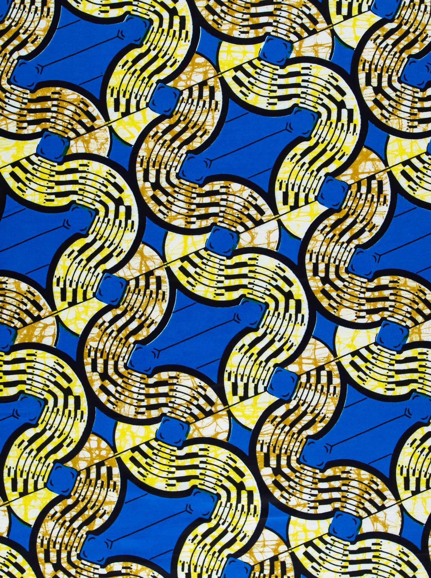 Vibrant blue fabric bold yellow super-wax vls0476.006
