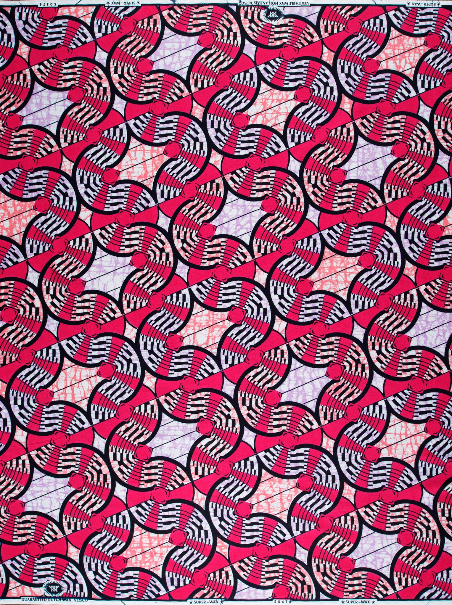 Vibrant red black white geometric-patterned super-wax vls0476.007