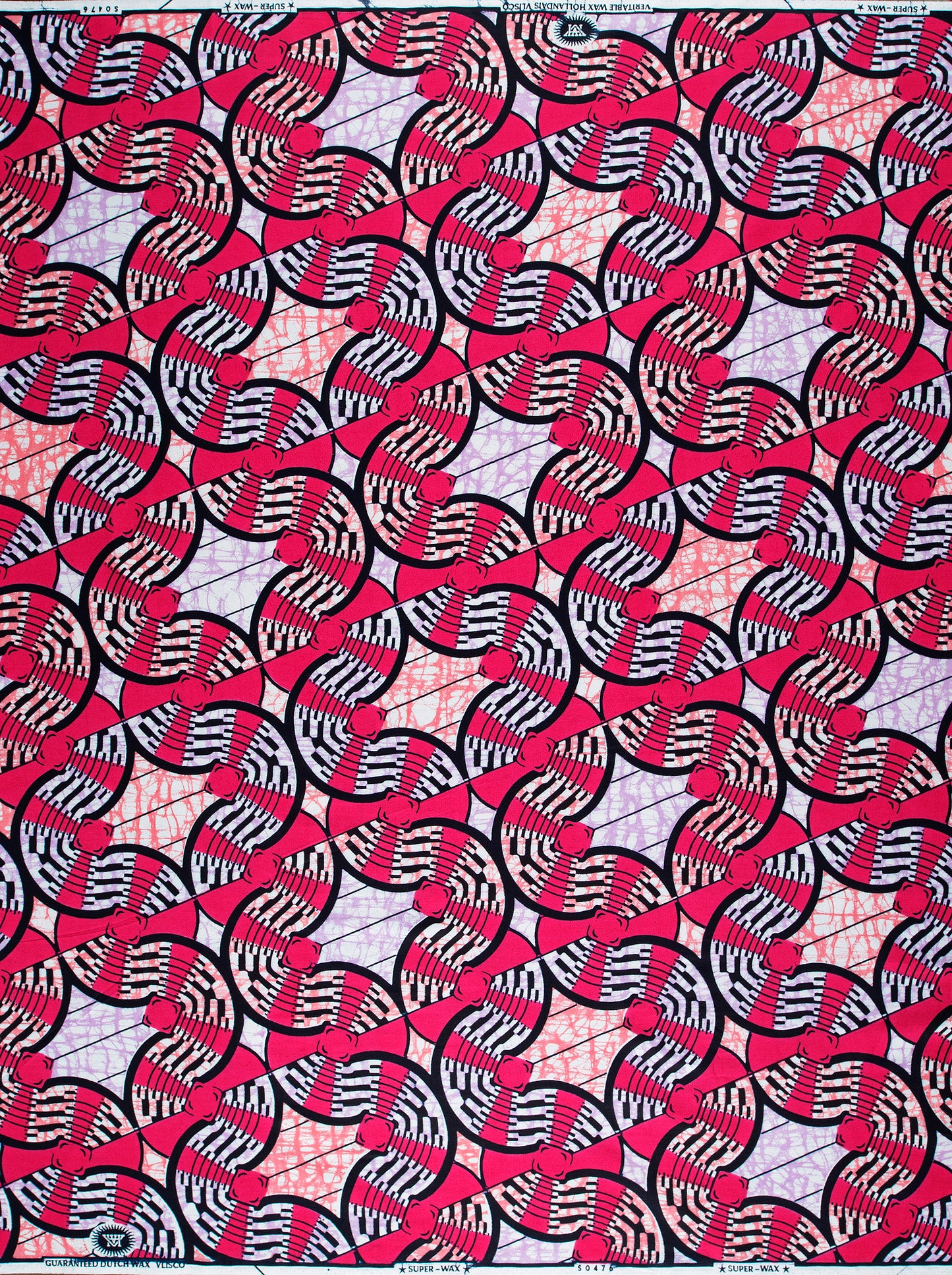 Vibrant red black white geometric-patterned super-wax vls0476.007