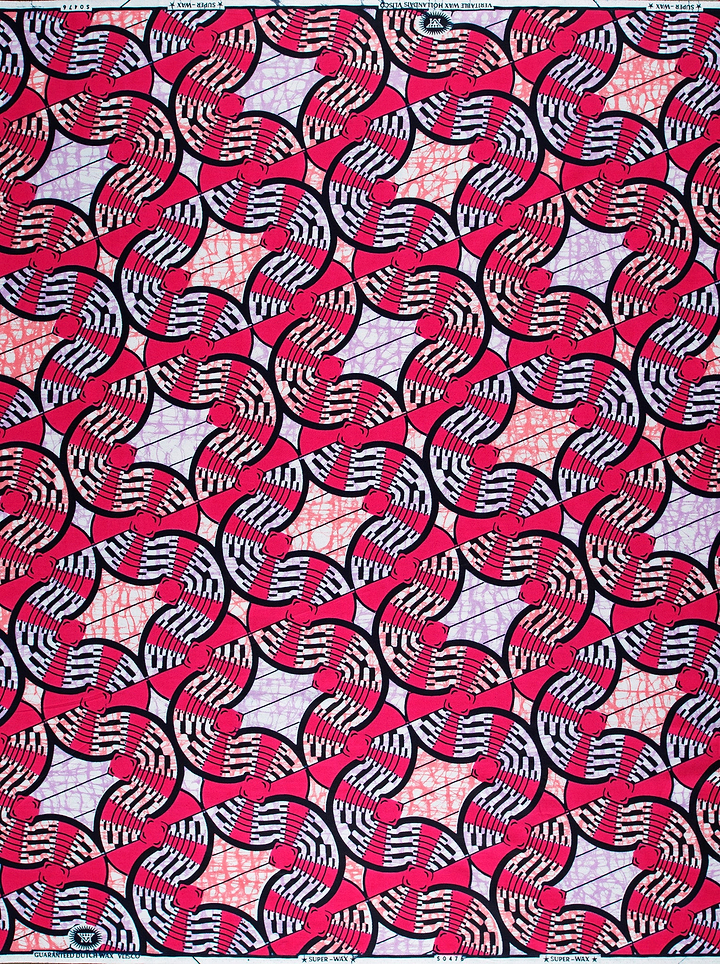 Vibrant red black white geometric-patterned super-wax vls0476.007