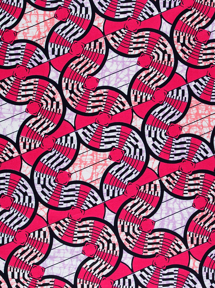 Vibrant red black white geometric super-wax vls0476.007