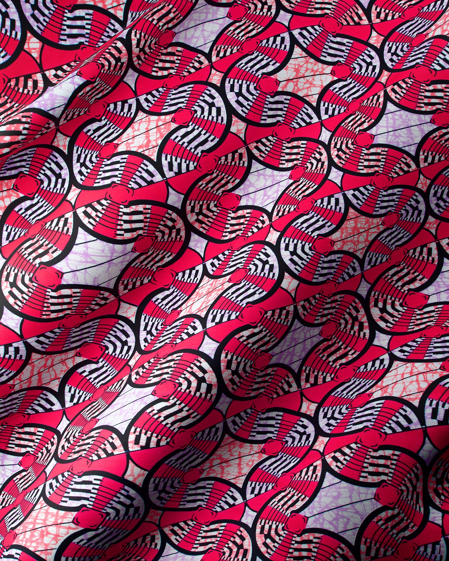 Vibrant red black white patterned super-wax vls0476.007
