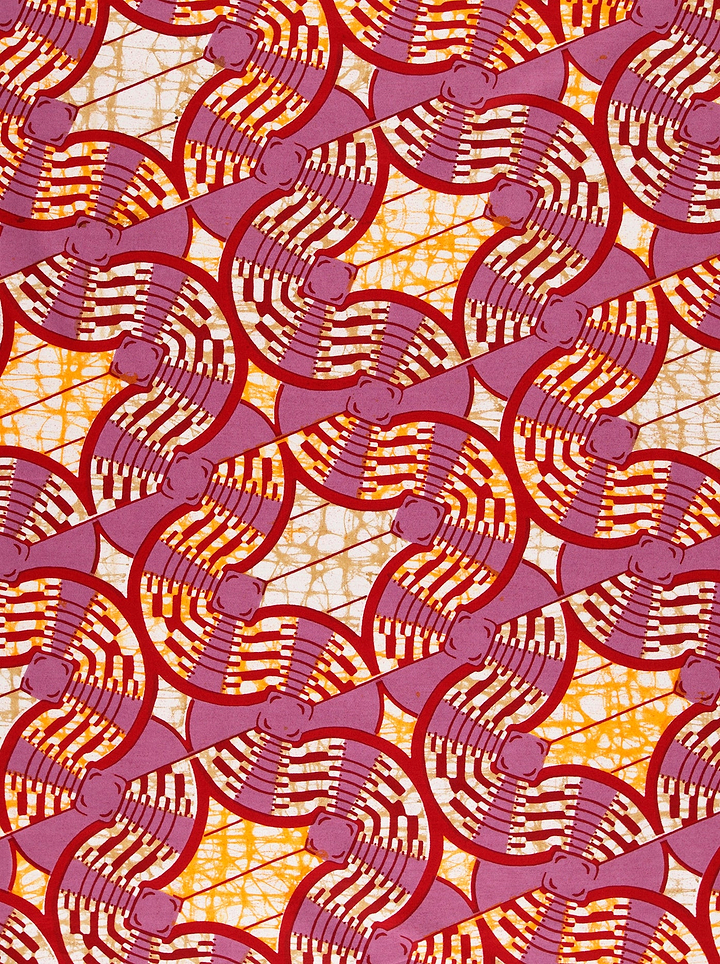 Vibrant red purple geometric patterned super-wax vls0476.008