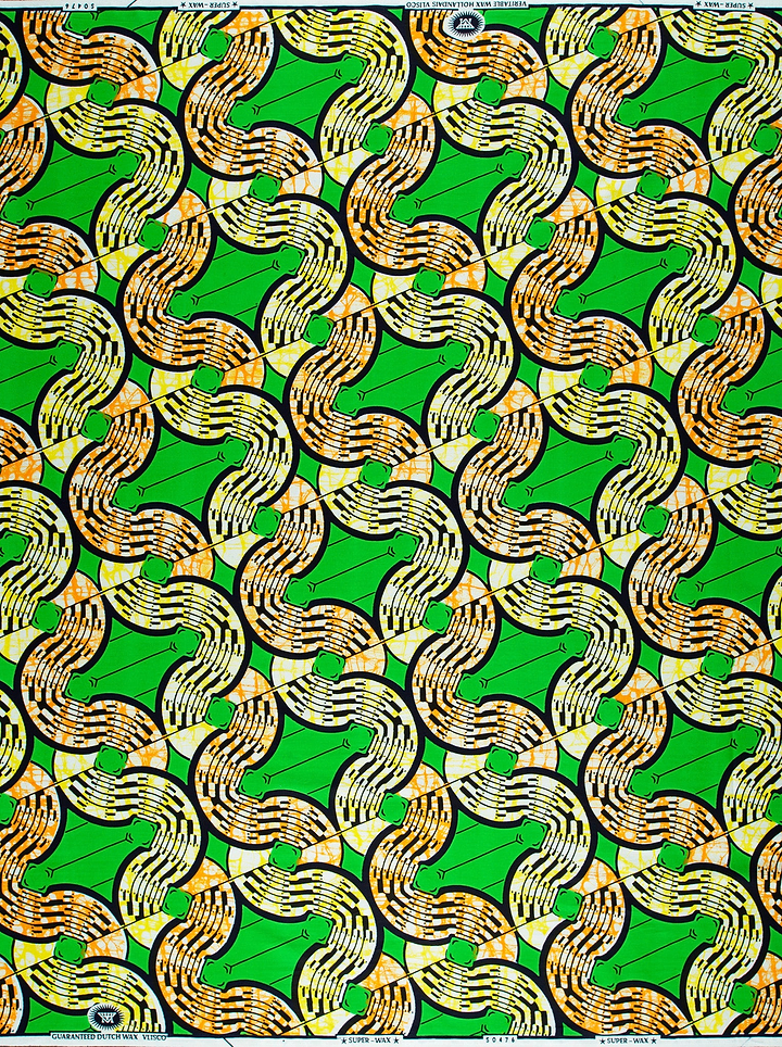 Vibrant green fabric bold geometric super-wax vls0476.010