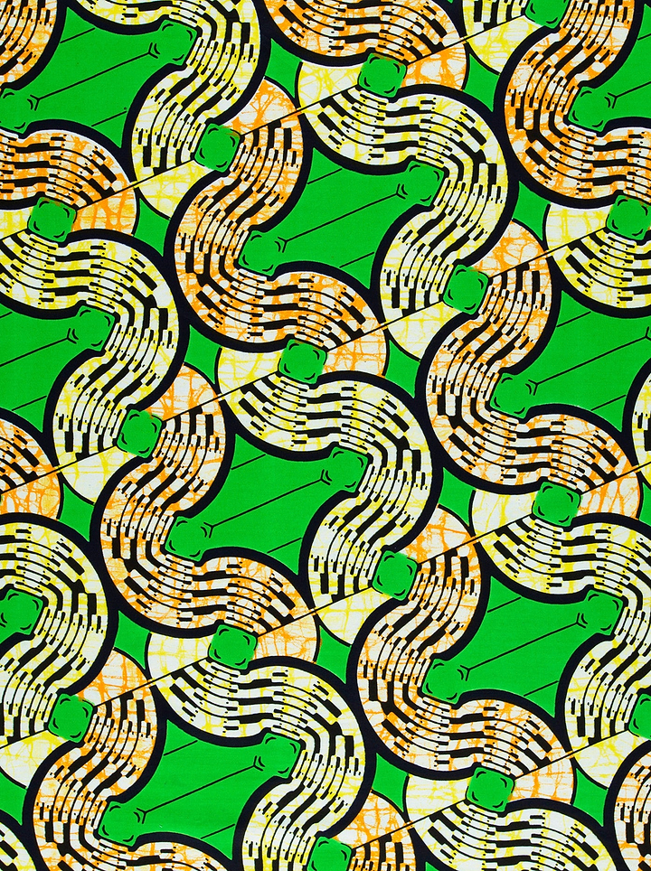 Vibrant green fabric bold geometric super-wax vls0476.010