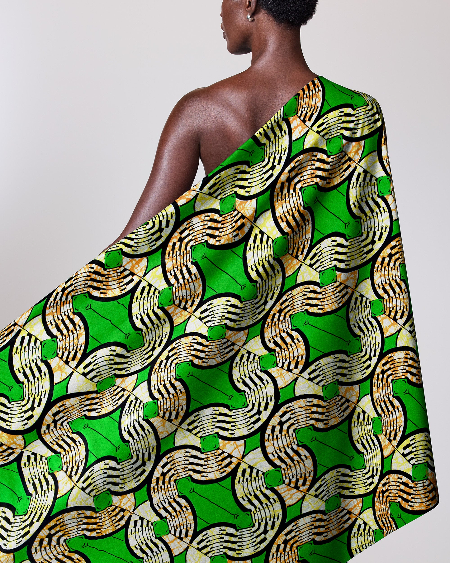 Vibrant green african print fabric super-wax vls0476.010