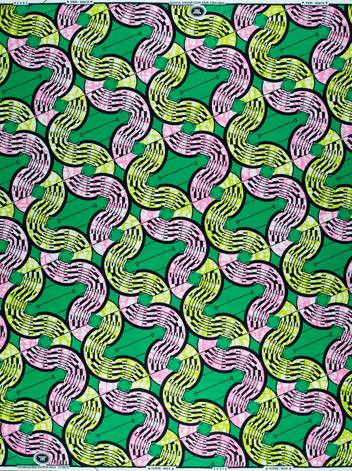 Vibrant green fabric bold pink super-wax vls0476.014