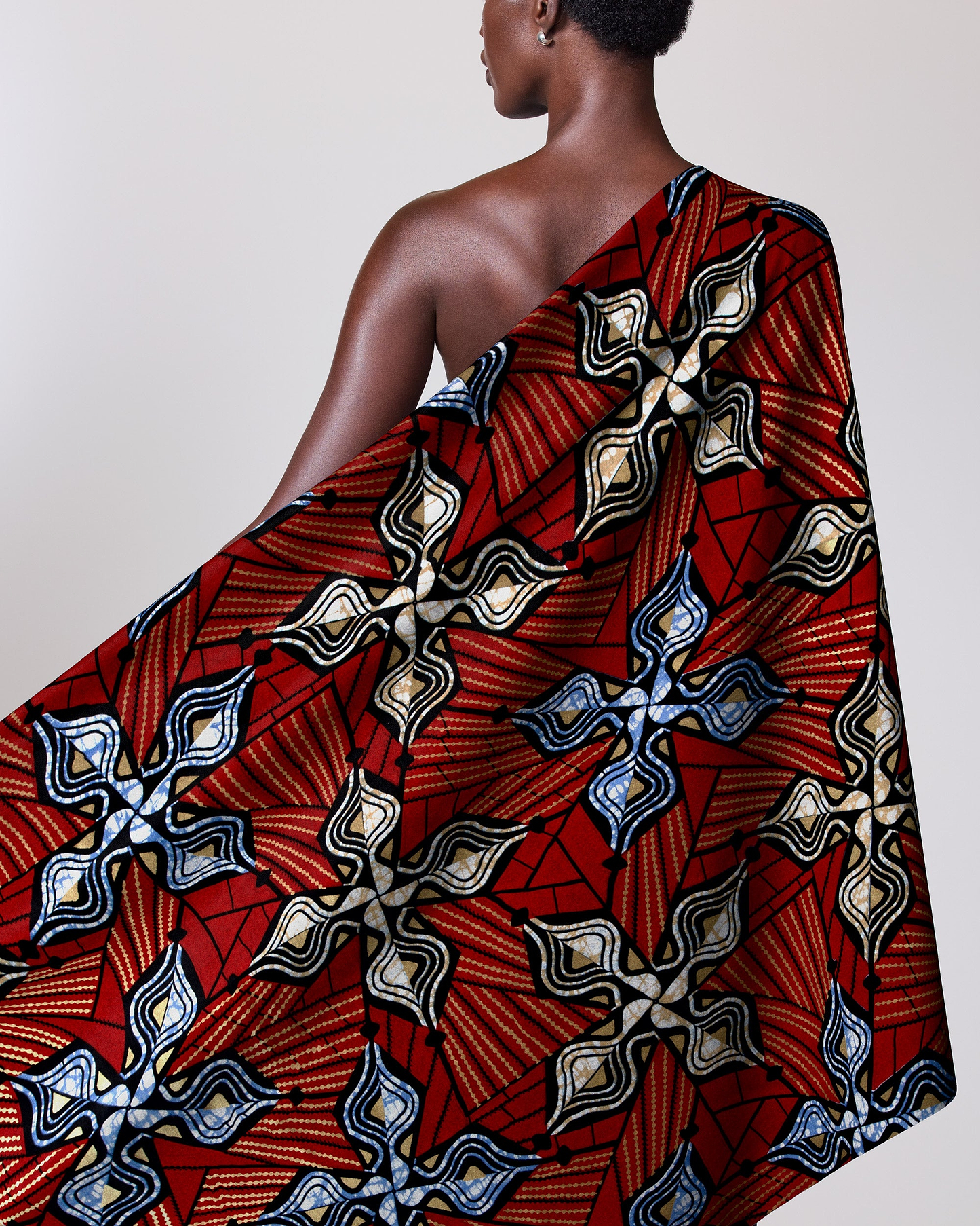Vibrant red african print fabric super-wax vls0562.004