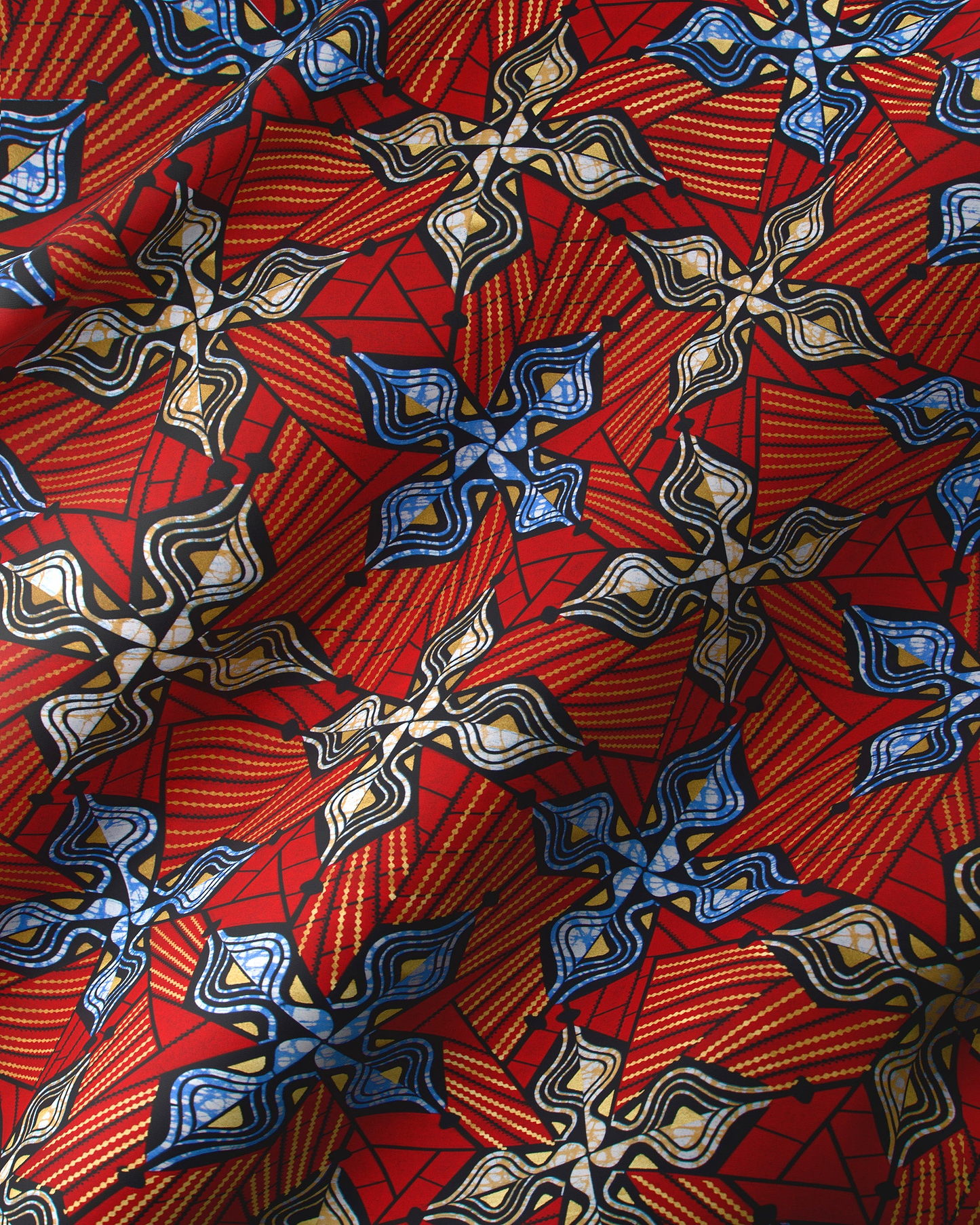 Vibrant red fabric bold geometric super-wax vls0562.004
