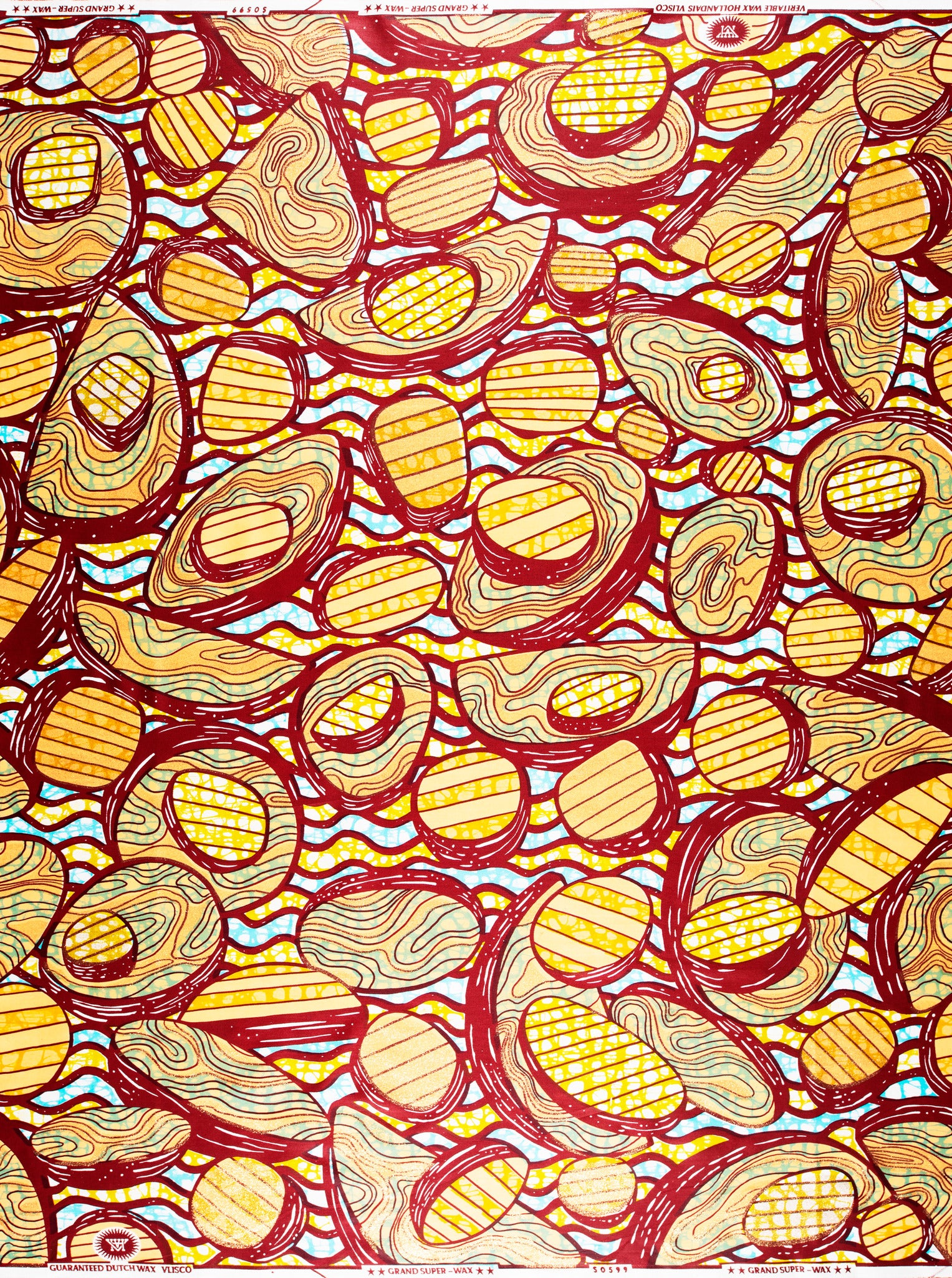 Vibrant yellow red abstract patterned grand super-wax vls0599.007