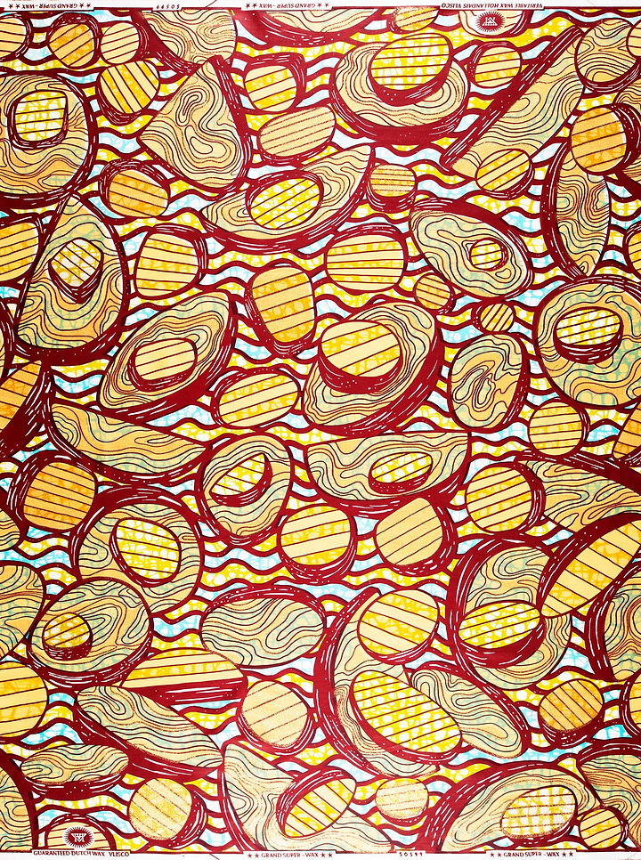 Vibrant yellow red abstract patterned grand super-wax vls0599.007