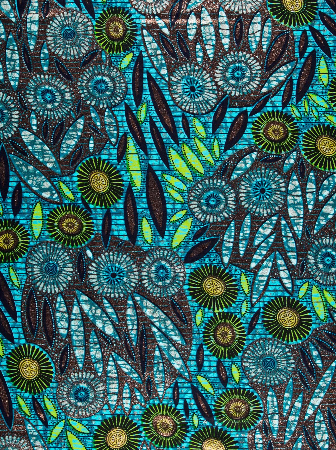 Vibrant blue african print fabric grand super-wax vls0949.007
