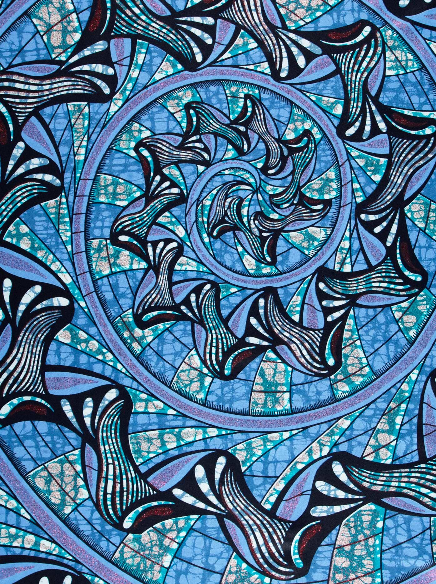 Blue purple patterned fabric intricate grand super-wax vls0984.002