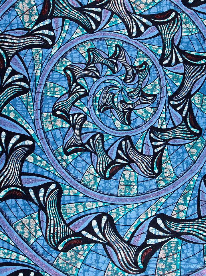 Blue purple patterned fabric intricate grand super-wax vls0984.002