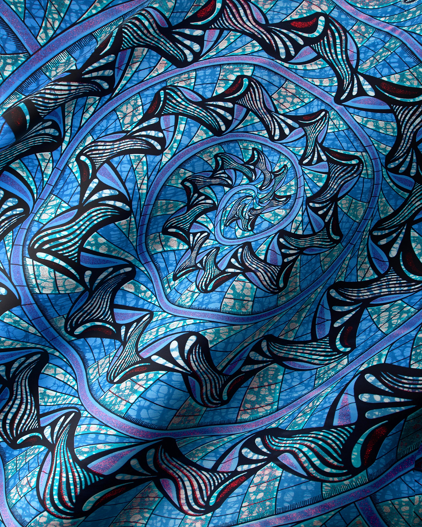 Vibrant blue purple abstract fabric grand super-wax vls0984.002