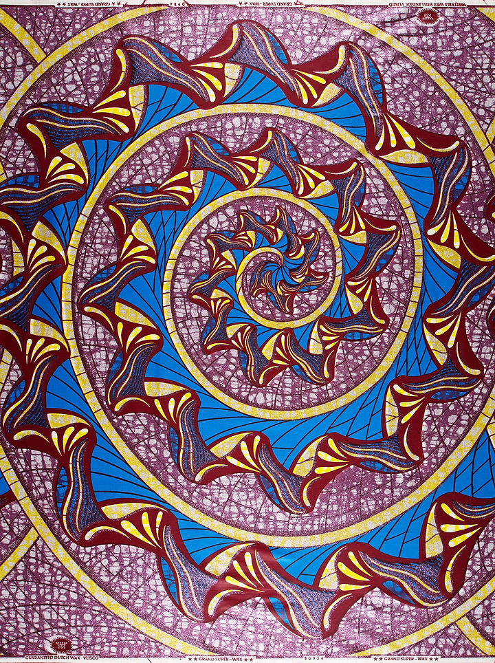 Vibrant blue purple gold spiral-patterned grand super-wax vls0984.006