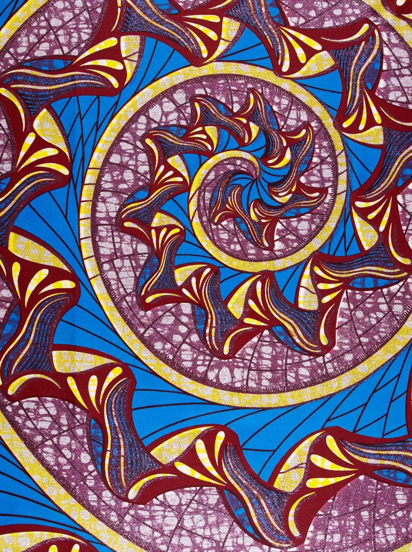 Vibrant blue maroon gold patterned grand super-wax vls0984.006
