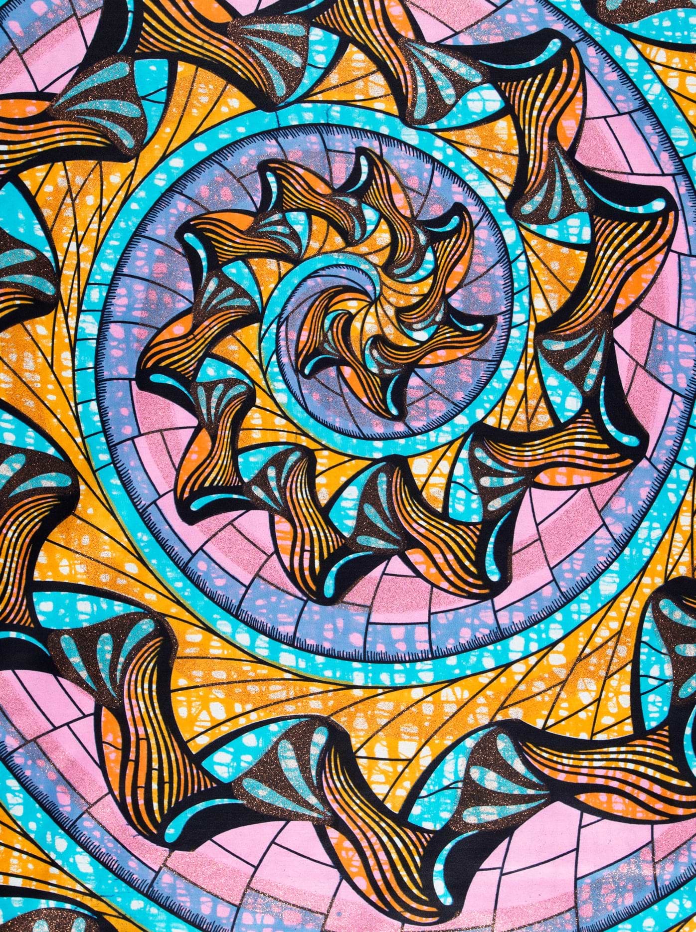 Vibrant patterned fabric bold orange grand super-wax vls0984.007