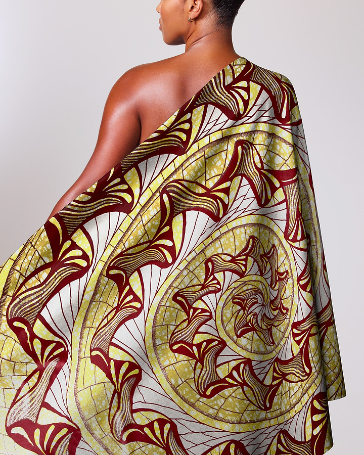 Vibrant one-shoulder wrap dress bold grand super-wax vls0984.009