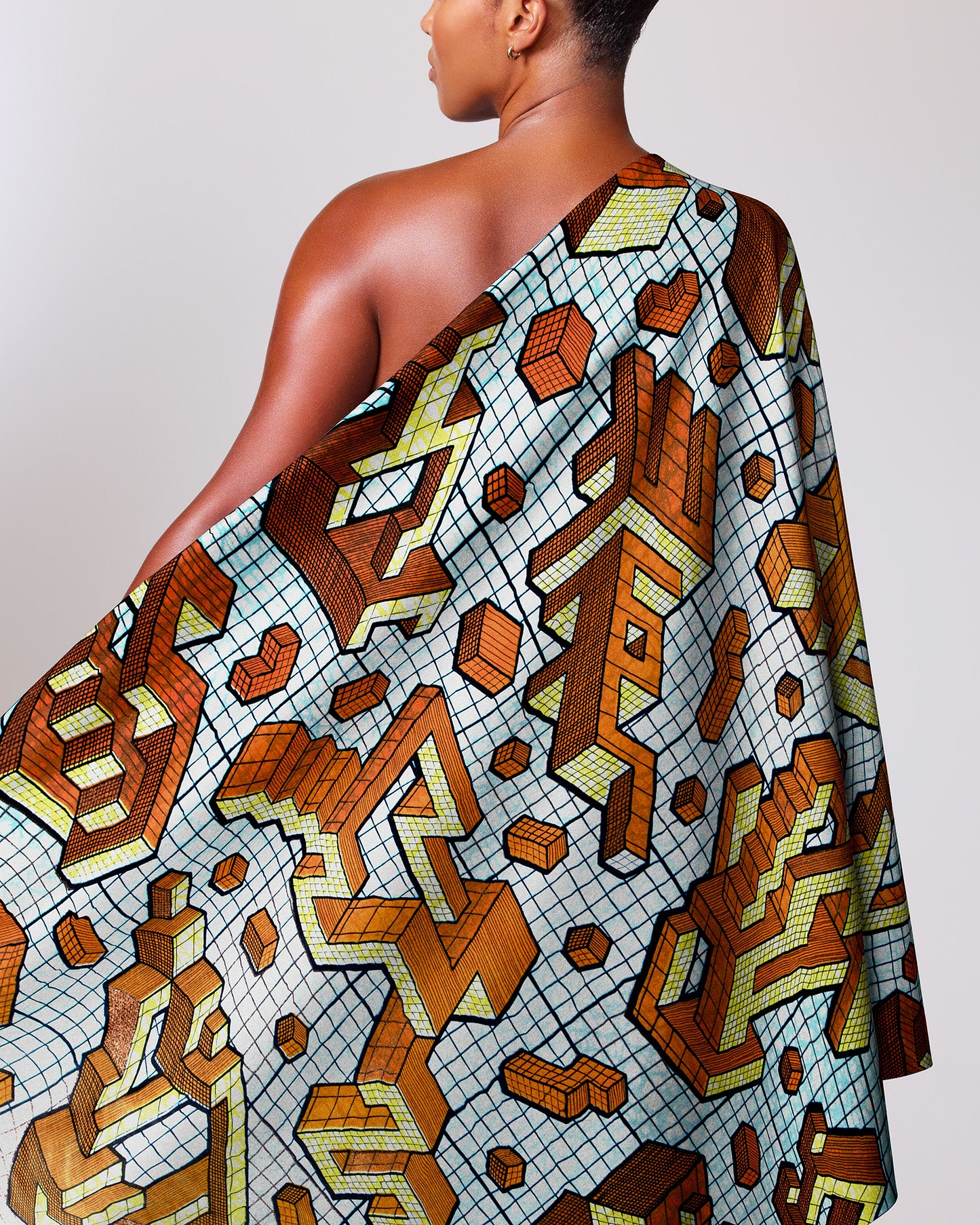 Vibrant one-shoulder wrap dress bold grand super-wax vls1120.010