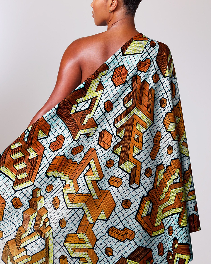 Vibrant one-shoulder wrap dress bold grand super-wax vls1120.010
