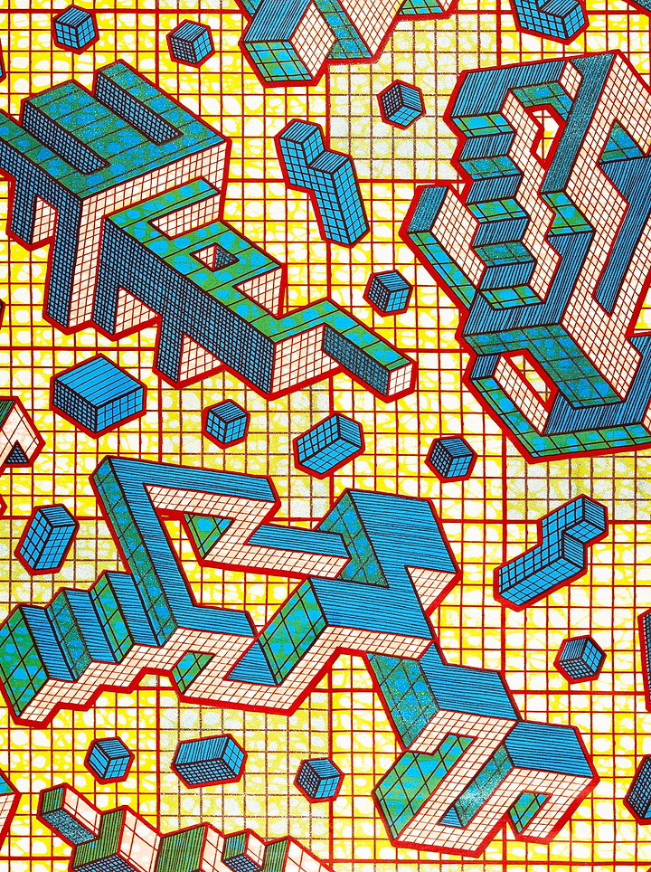 Geometric optical illusion pattern grand super-wax vls1120.012