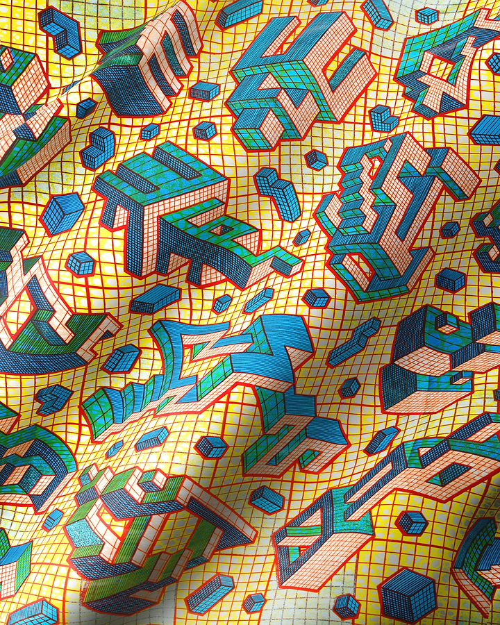 Fabric geometric shapes grand super-wax vls1120.012