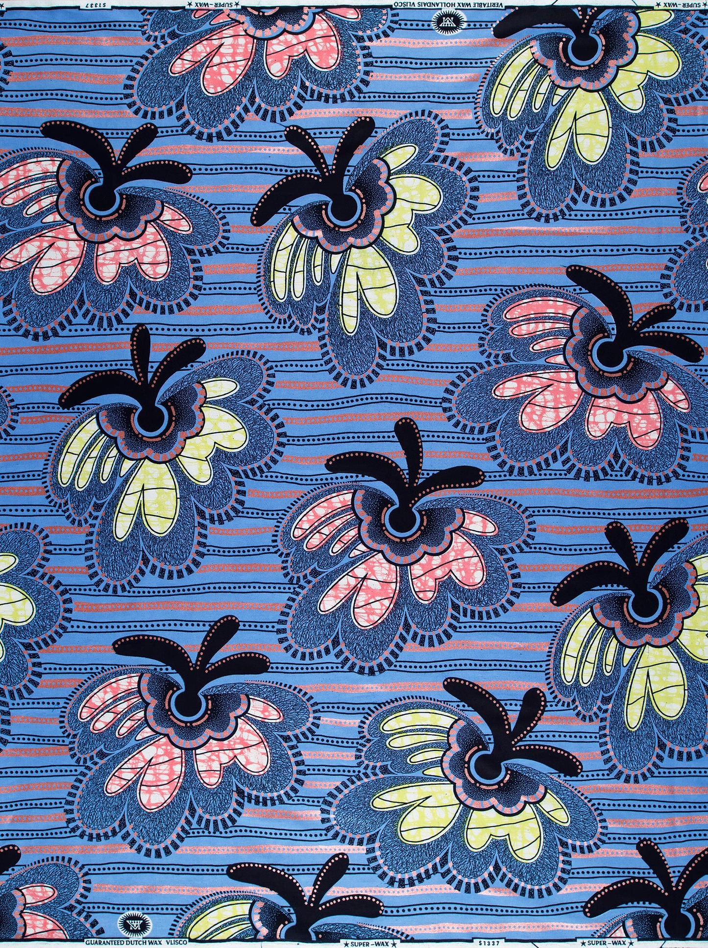 Vibrant blue african print fabric super-wax vls1337.012