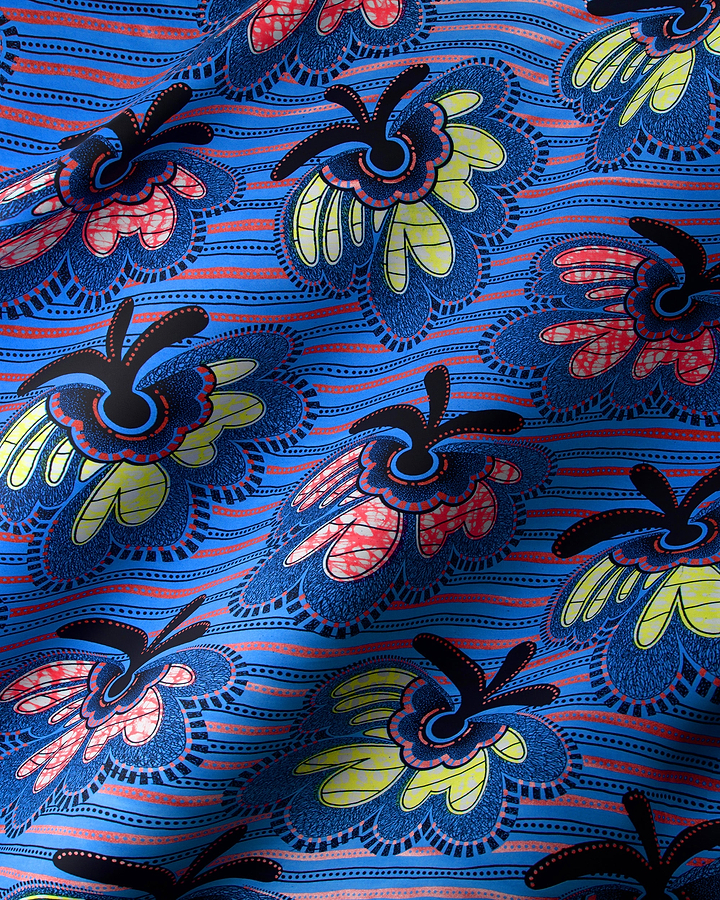 Vibrant blue fabric bold stylized super-wax vls1337.012