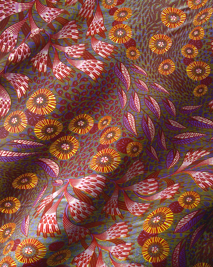 Floral patterned fabric folds grand super-wax vls1690.004