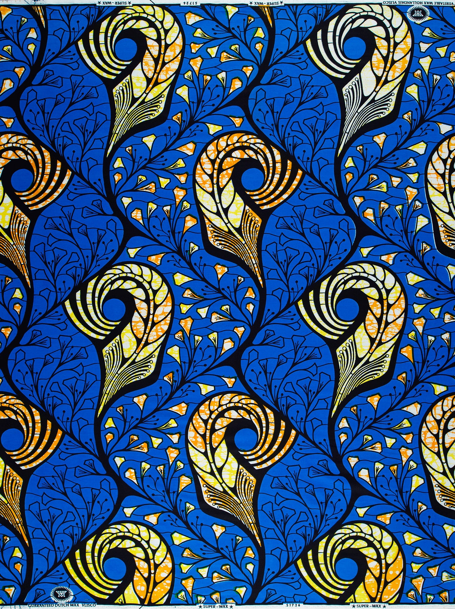 Vibrant blue african print fabric super-wax vls1726.009