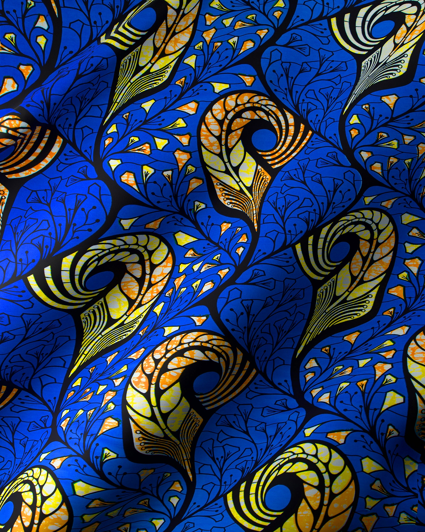 Vibrant blue african print fabric super-wax vls1726.009