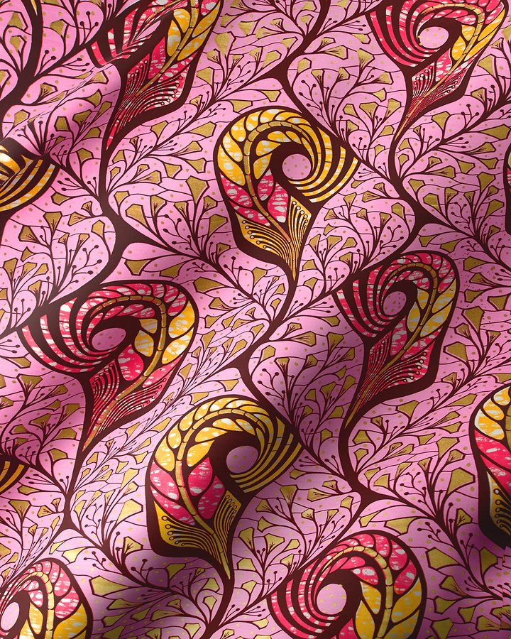 Vibrant pink african print fabric super-wax vls1726.011