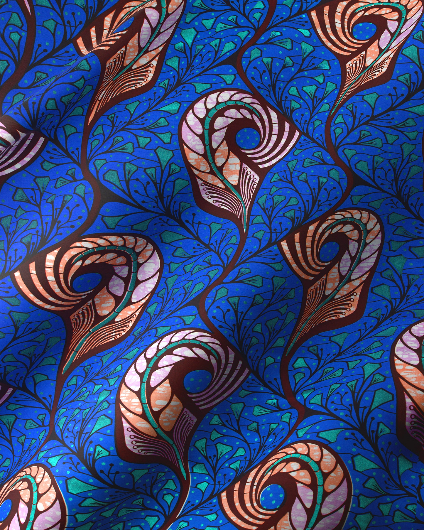 Vibrant blue fabric intricate paisley super-wax vls1726.012