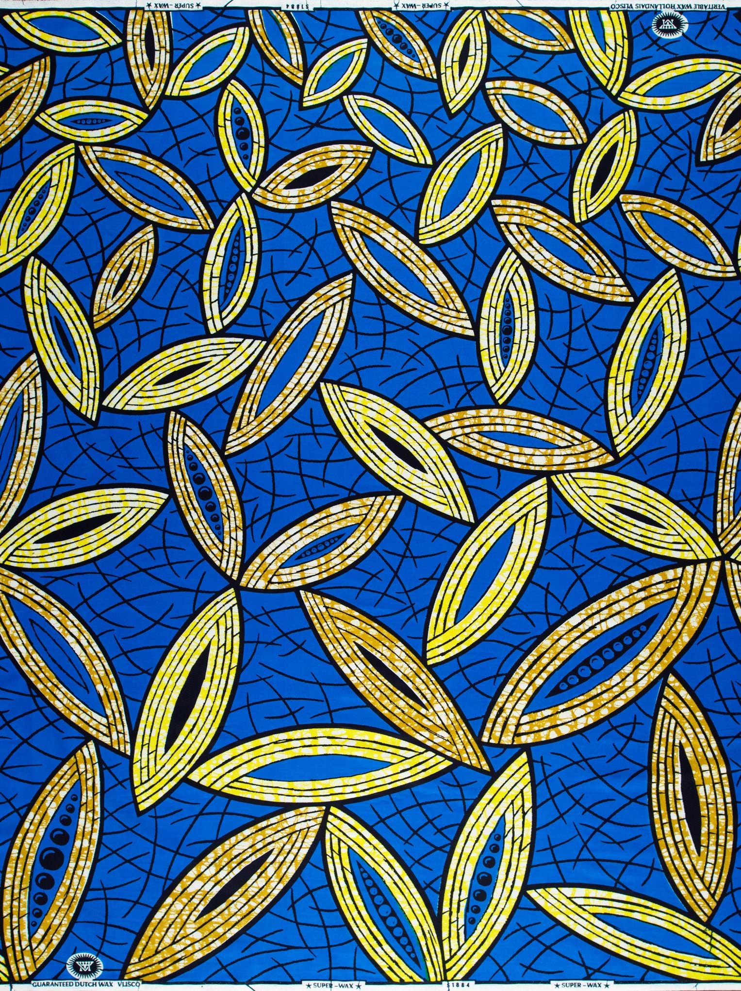 Vibrant blue fabric bold yellow super-wax vls1884.001