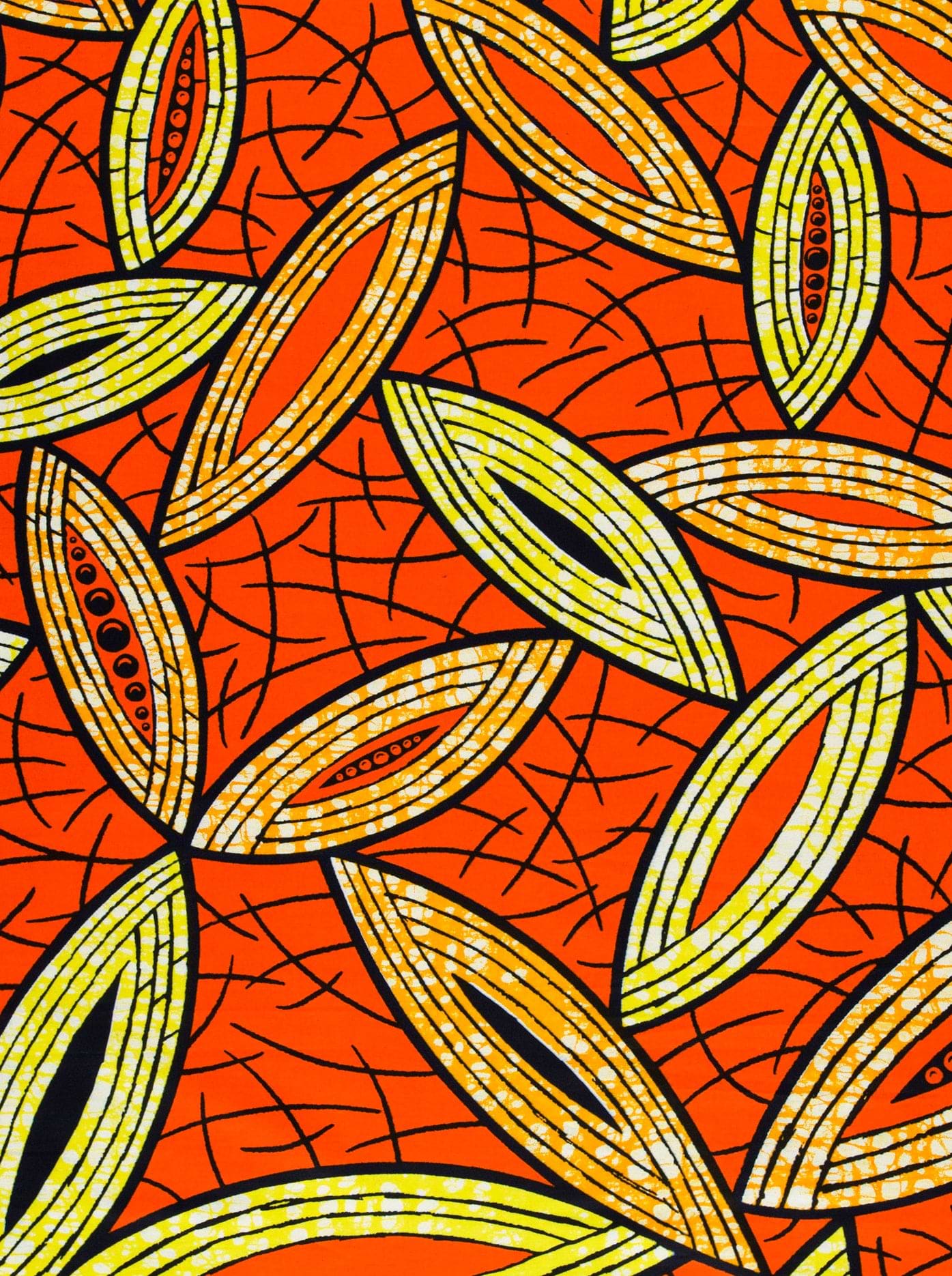 Vibrant orange fabric bold yellow super-wax vls1884.003
