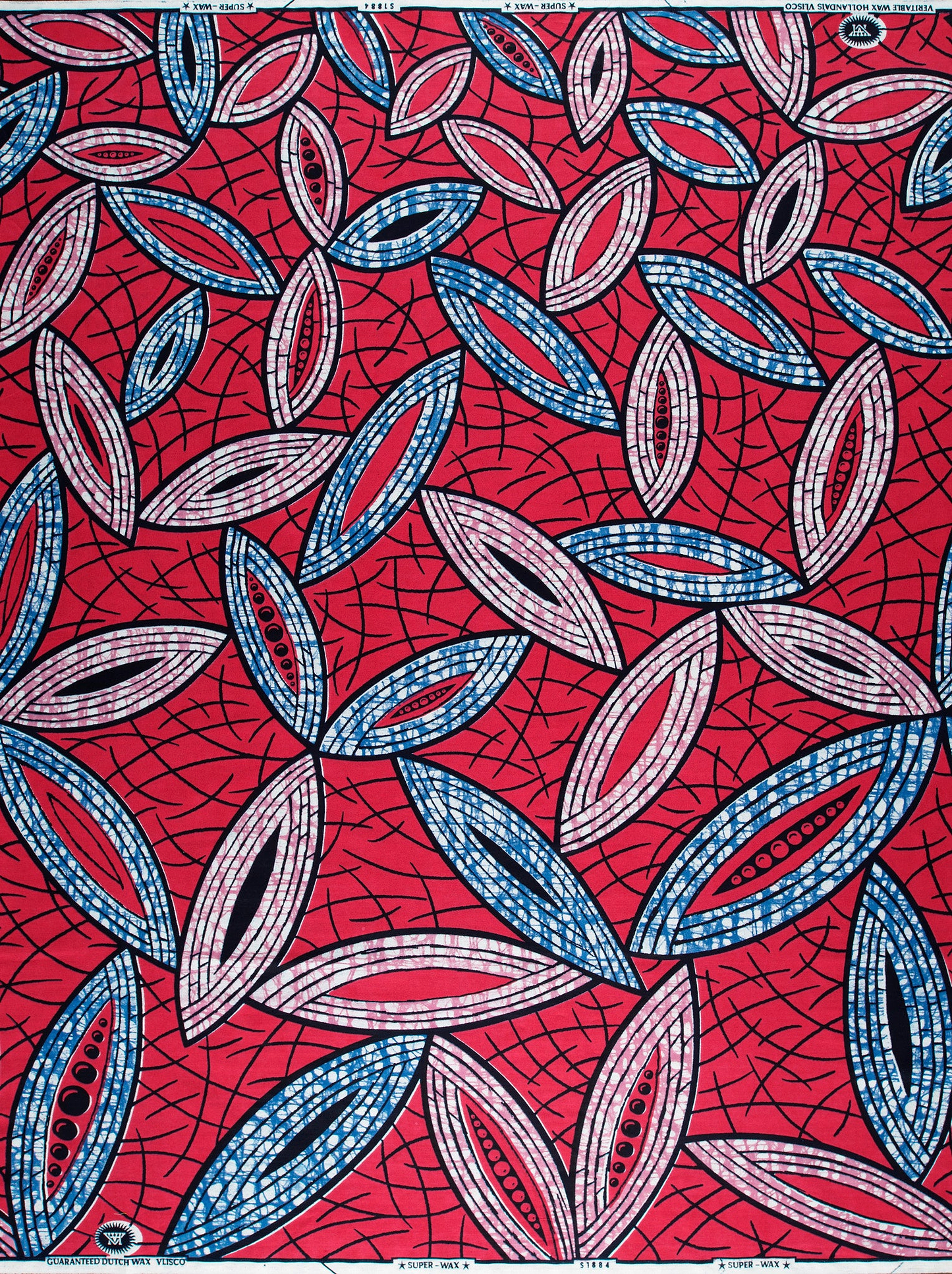 Vibrant red african print fabric super-wax vls1884.008