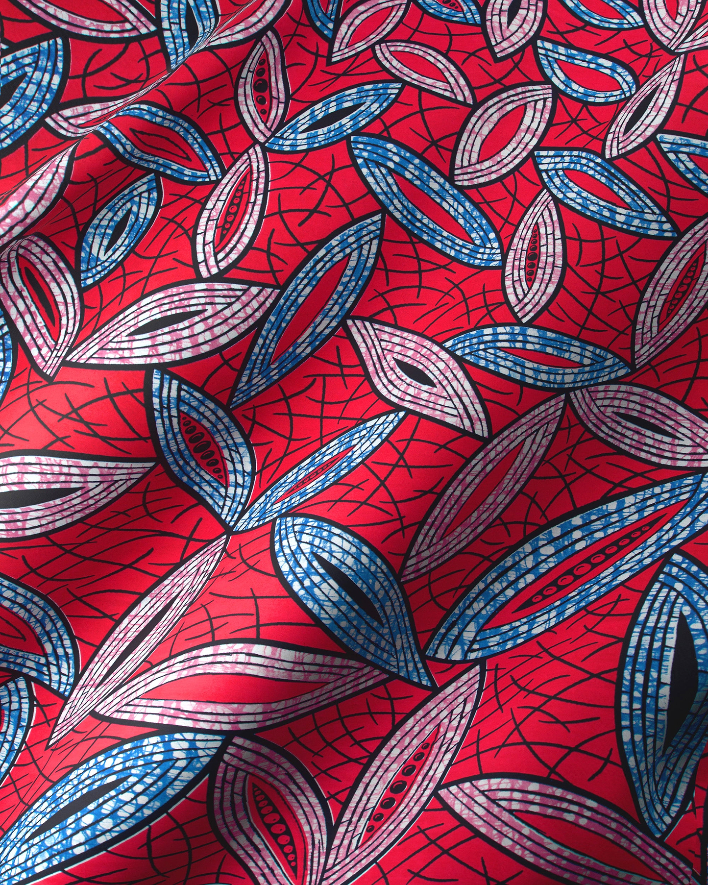 Vibrant red fabric adorned intricate super-wax vls1884.008