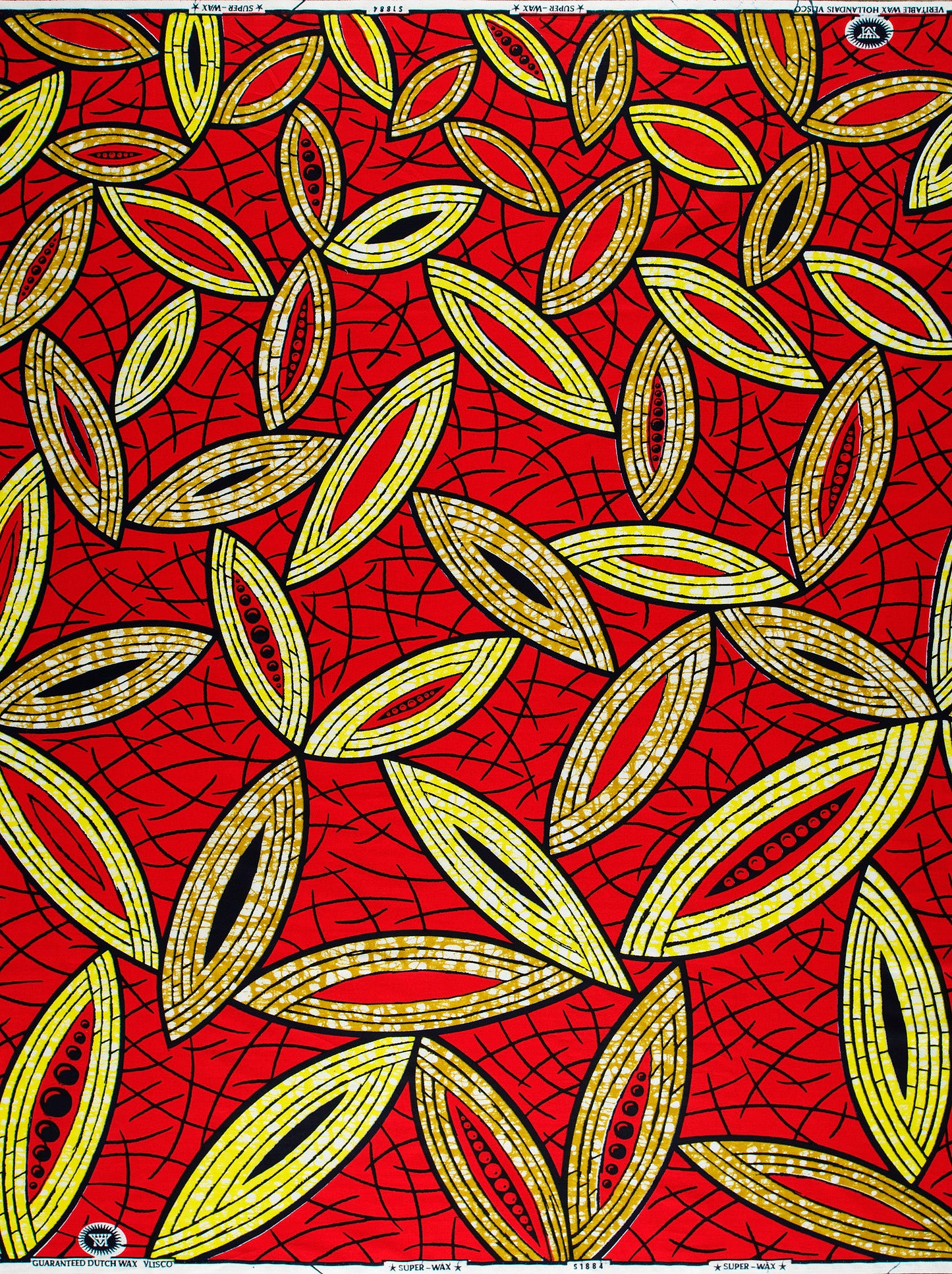 Vibrant red fabric bold yellow super-wax vls1884.010