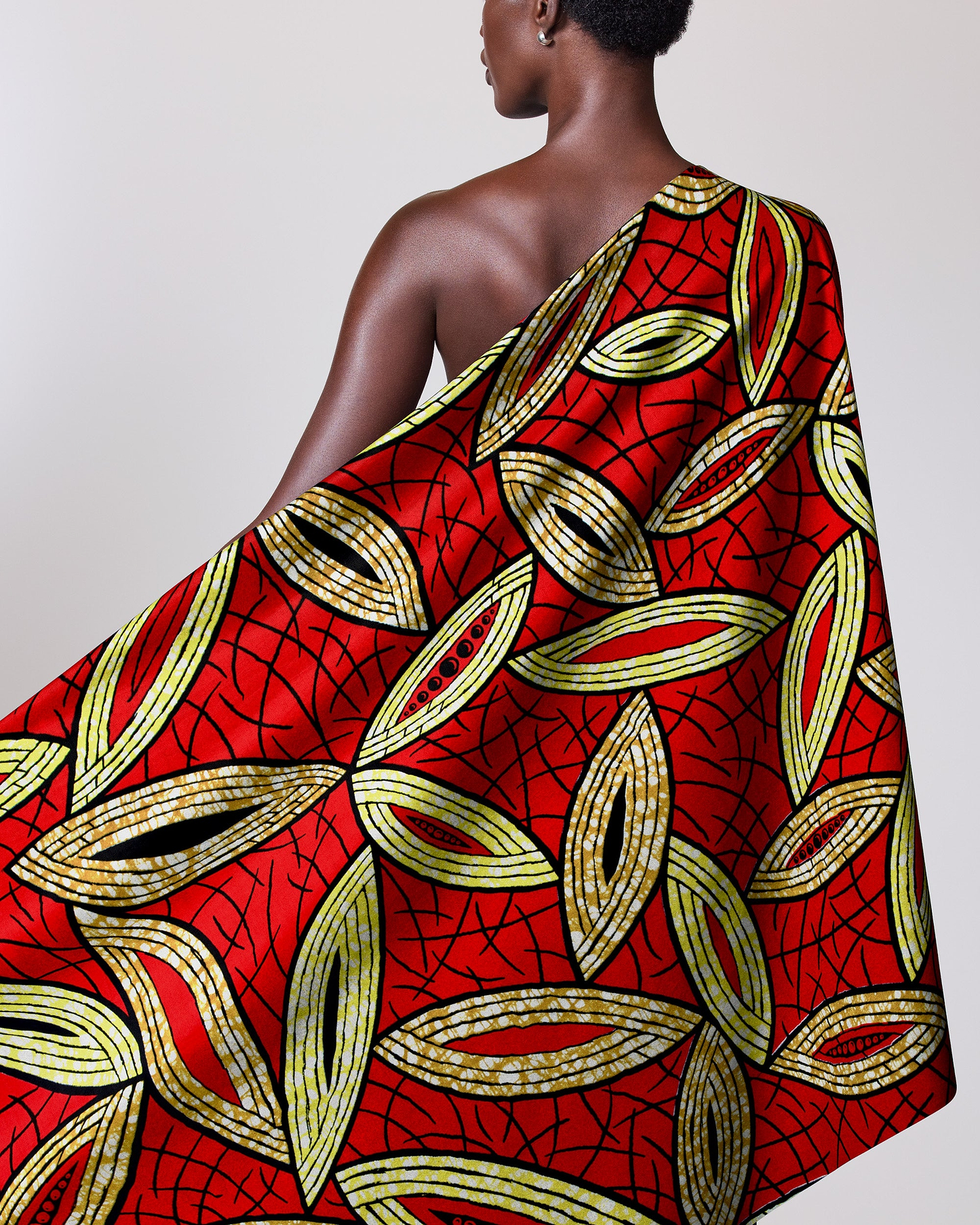 Vibrant red african print fabric super-wax vls1884.010