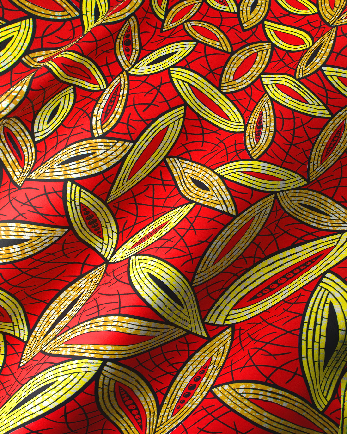 Vibrant red fabric bold yellow super-wax vls1884.010