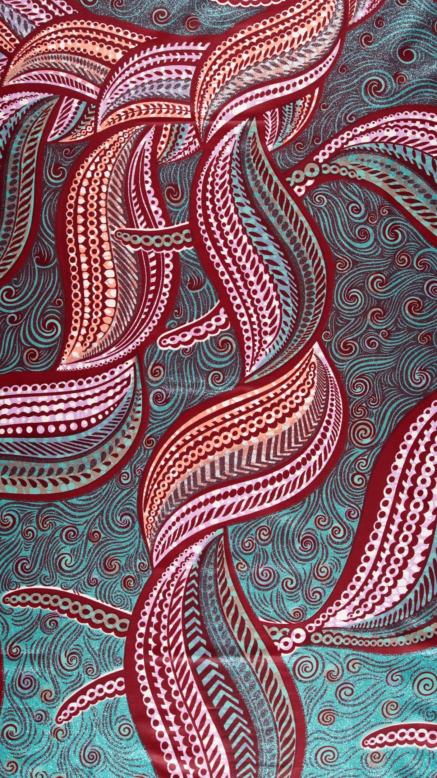 Vibrant paisley-patterned fabric rich reds grand super-wax vls1894.001