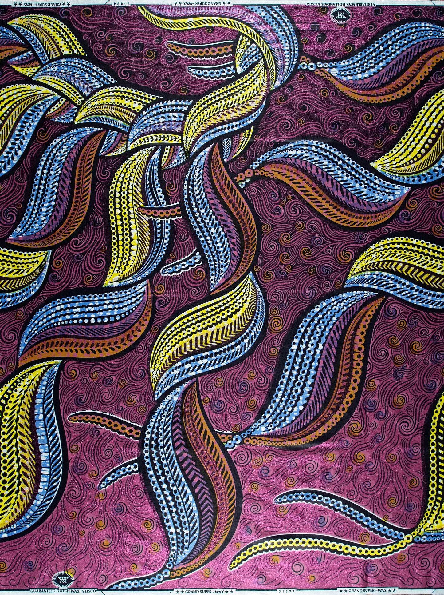 Vibrant abstract fabric bold yellow grand super-wax vls1894.006